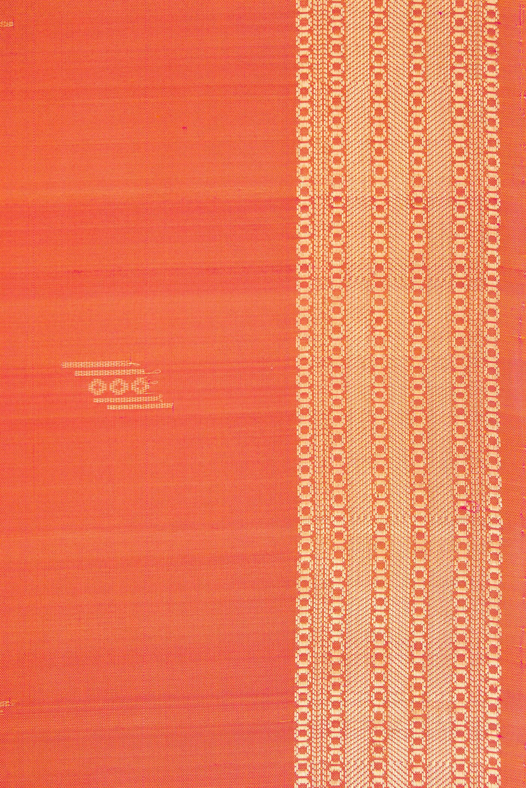 Border image of Coral Dual Tone Soft Silk Saree with Zari Butta on the body and Zari Border. 