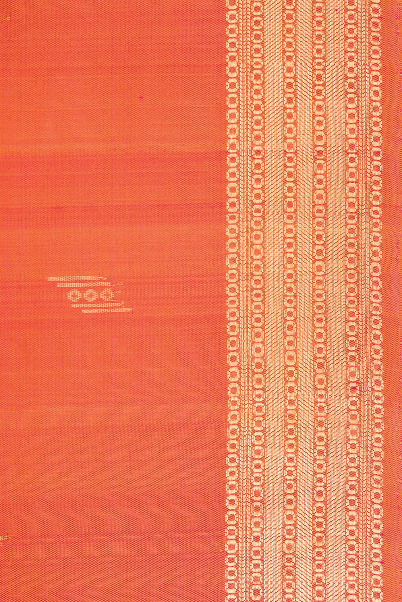 Border image of Coral Dual Tone Soft Silk Saree with Zari Butta on the body and Zari Border. 