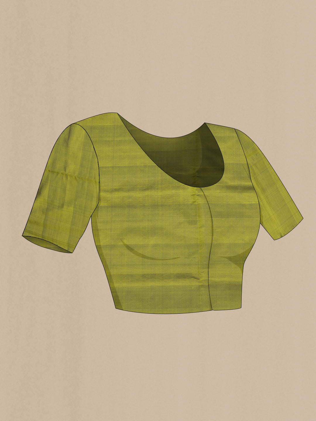 Close up image of the blouse of Multi Color Soft Silk Saree with Checked design on the body and Zari Border. 