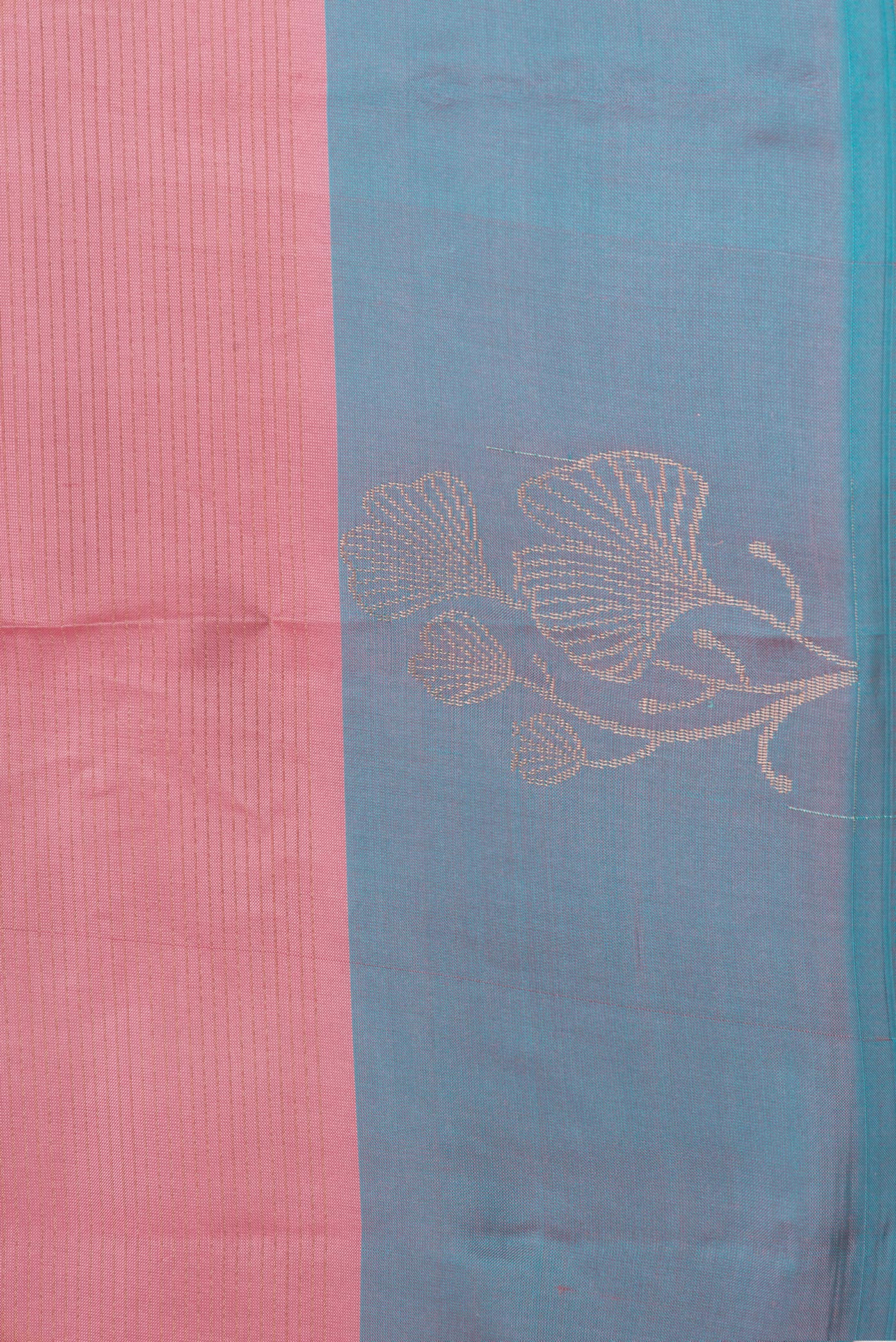 Border image of Pink Dual Tone Soft Silk Saree with Stripes on the body and Fancy Border. 