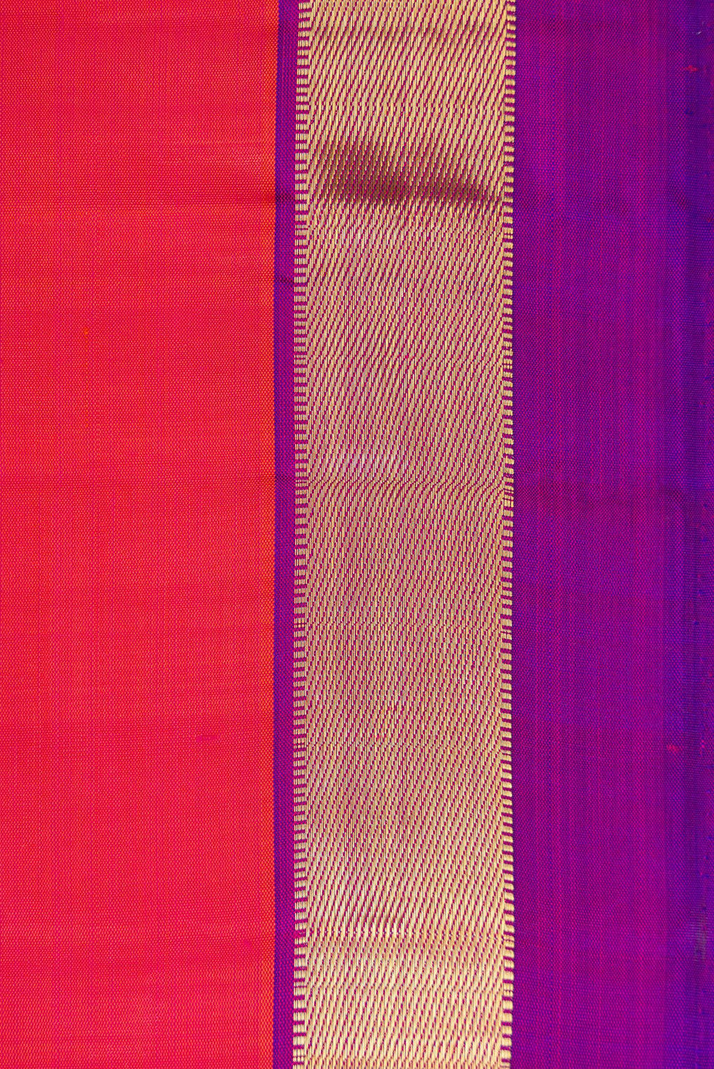 Border image of Coral Dual Tone Kanchipuram Silk Saree with Zari Butta on the body and Zari Border. 