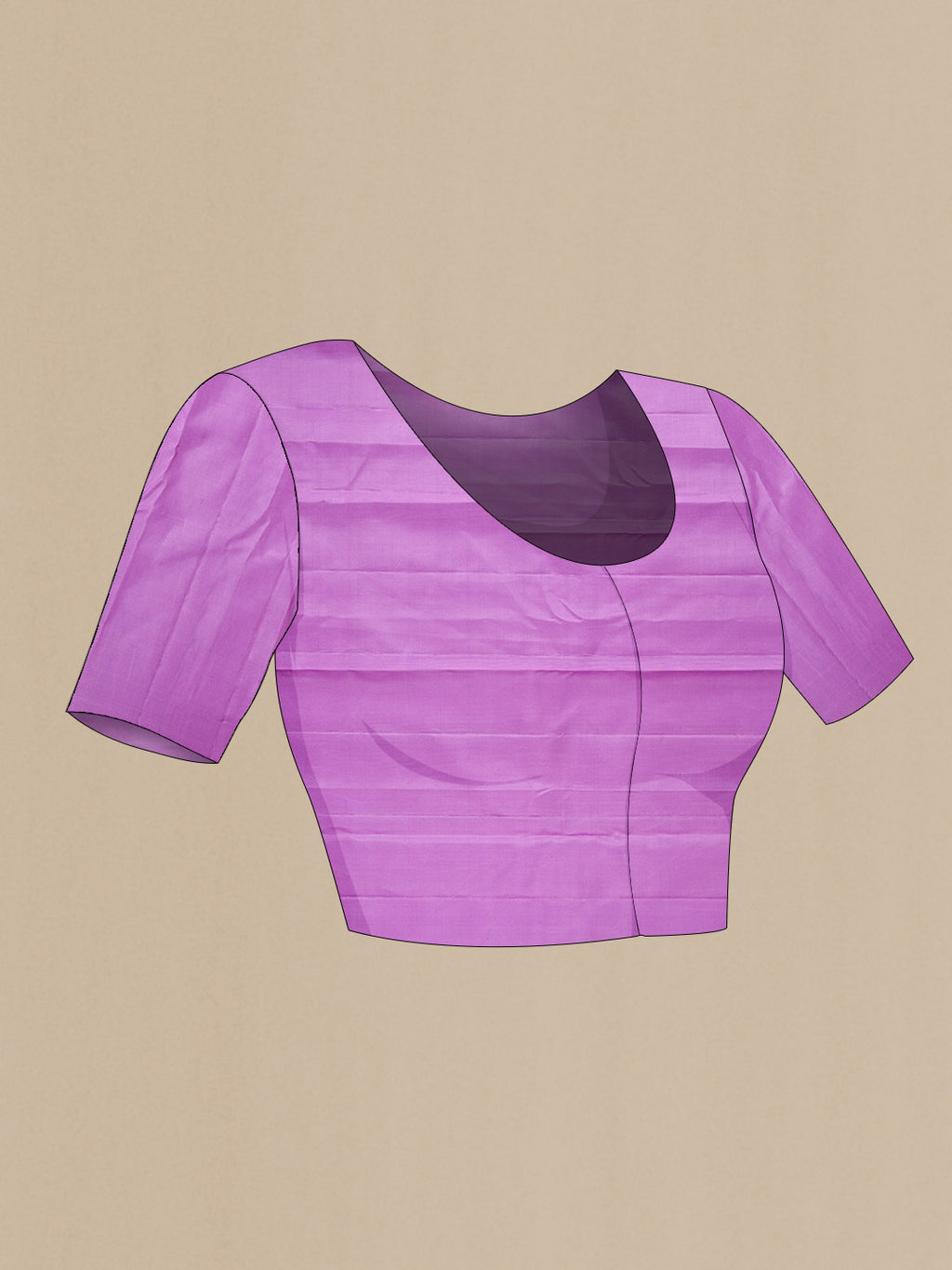 Close up image of the blouse of Pink Dual Tone Kanchipuram Silk Saree with Jacquard design on the body and Fancy Border. 