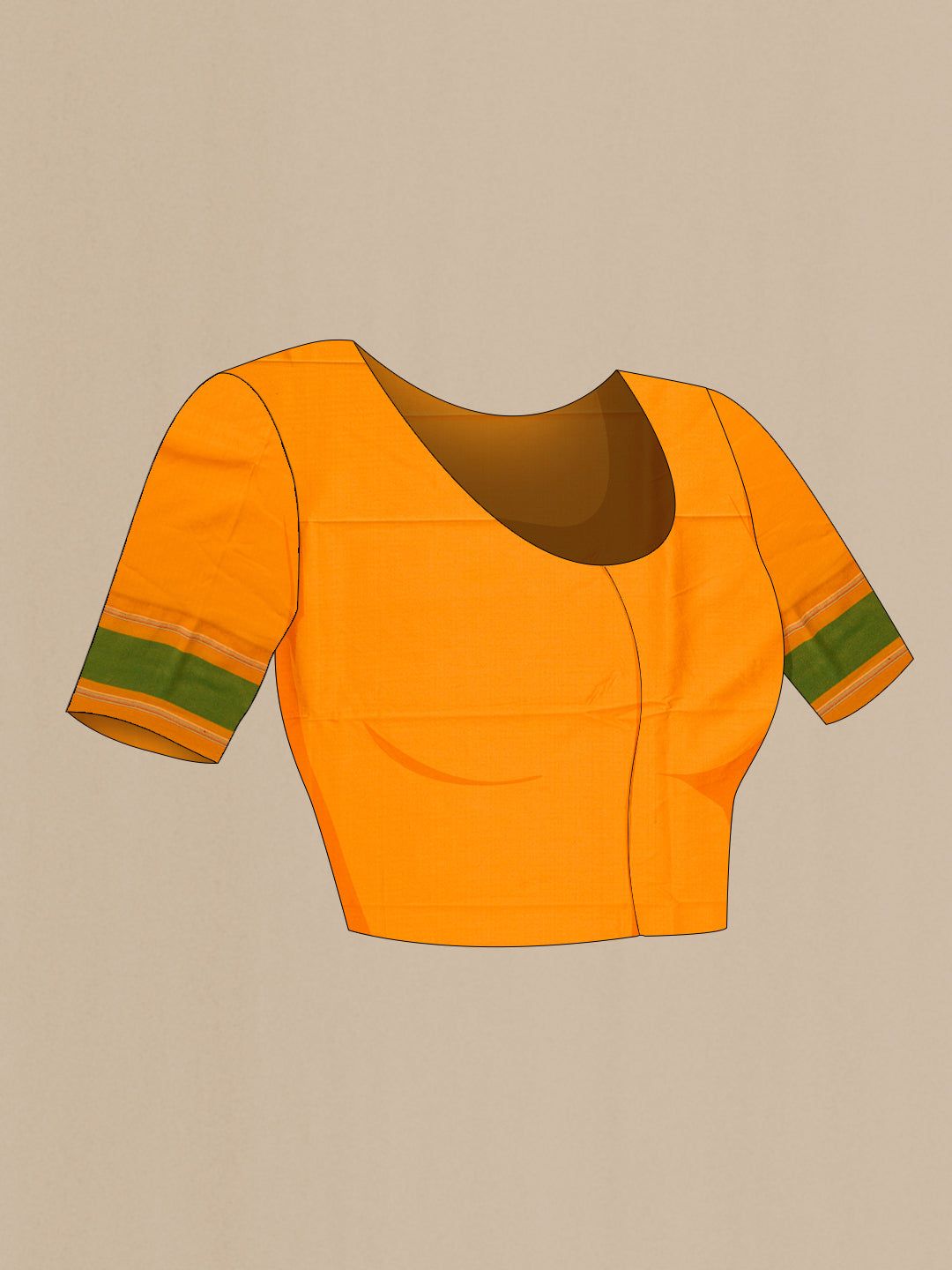 Close up image of the blouse of Pista Green Kanchipuram Silk Saree with Printed design on the body and Plain Border. 