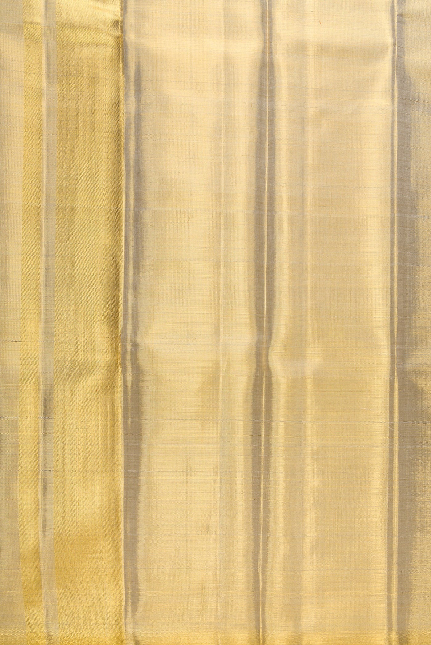 Gold Silk Dhoti With Angavastram (9X 5) Muzham with Plain Body and Zari Border