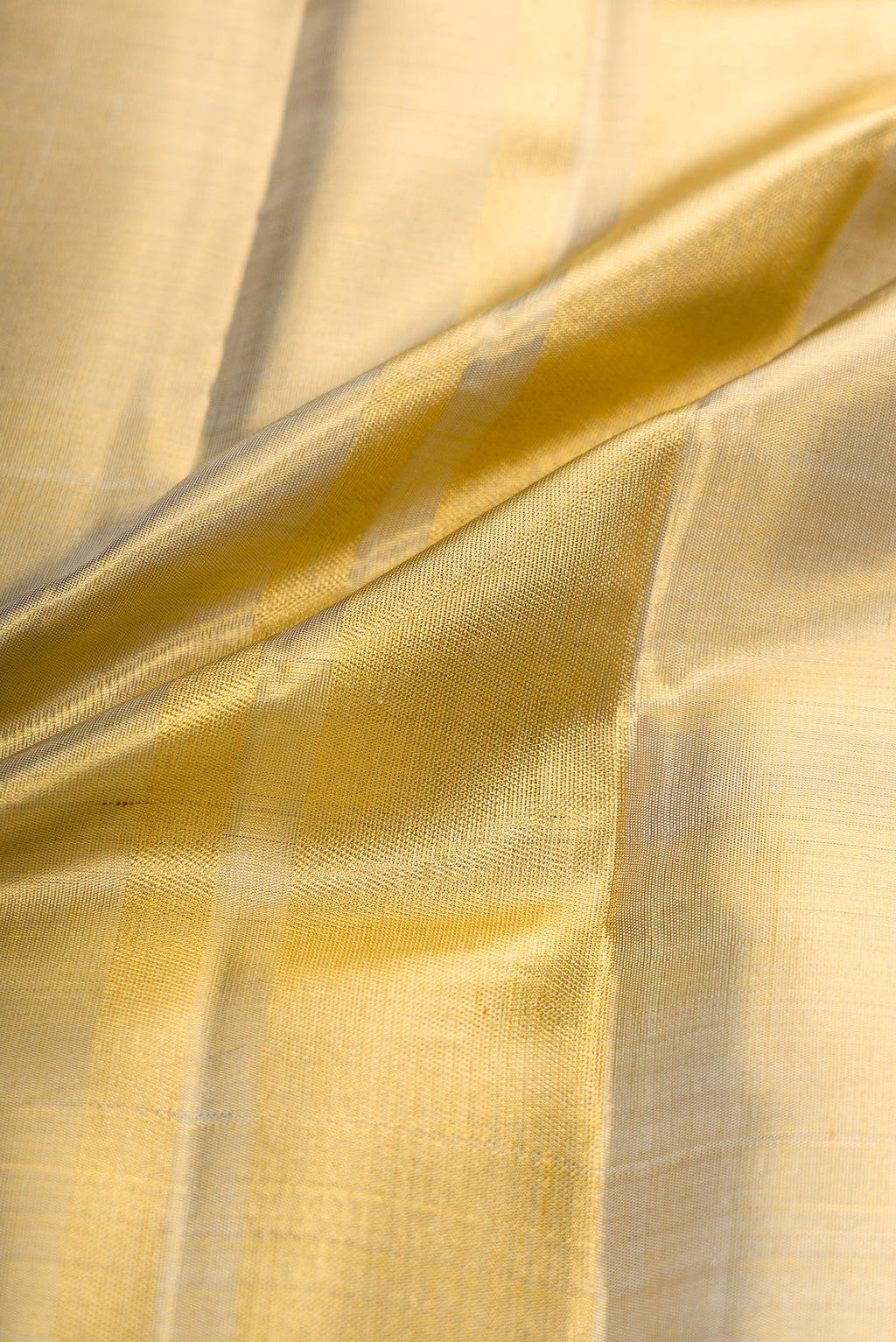 Gold Silk Dhoti With Angavastram (9X 5) Muzham with Plain Body and Zari Border