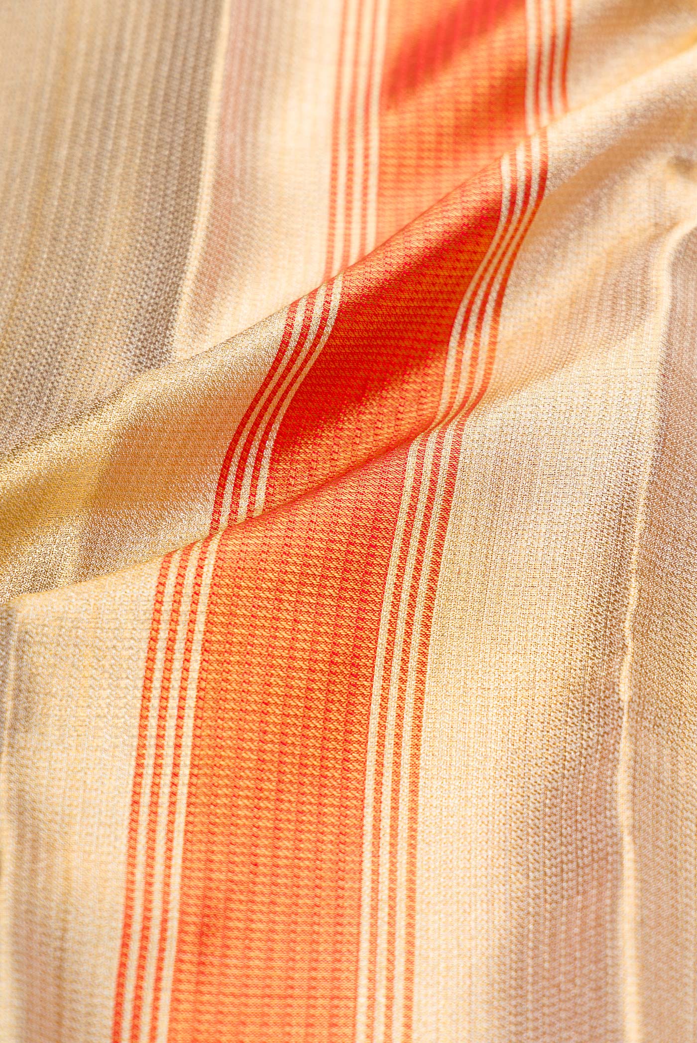 Gold Silk Dhoti With Angavastram (9X 5) Muzham with Plain Body and Zari Border