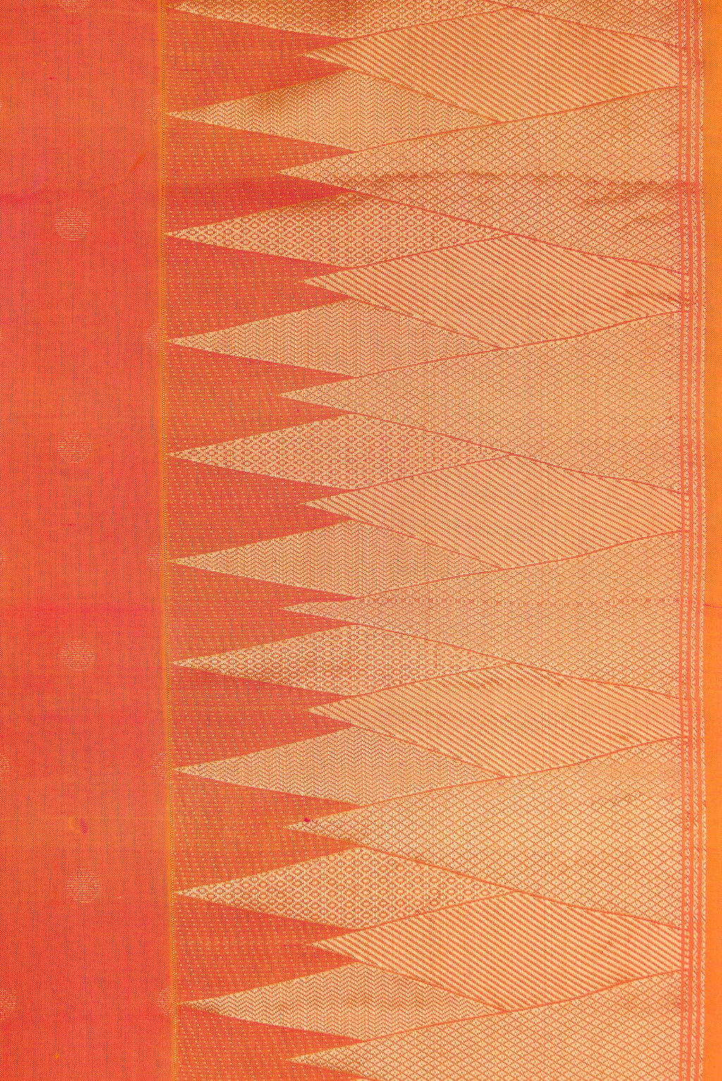 Border image of Gold Dual Tone Kanchipuram Silk Saree with Zari Butta on the body and Fancy Border. 