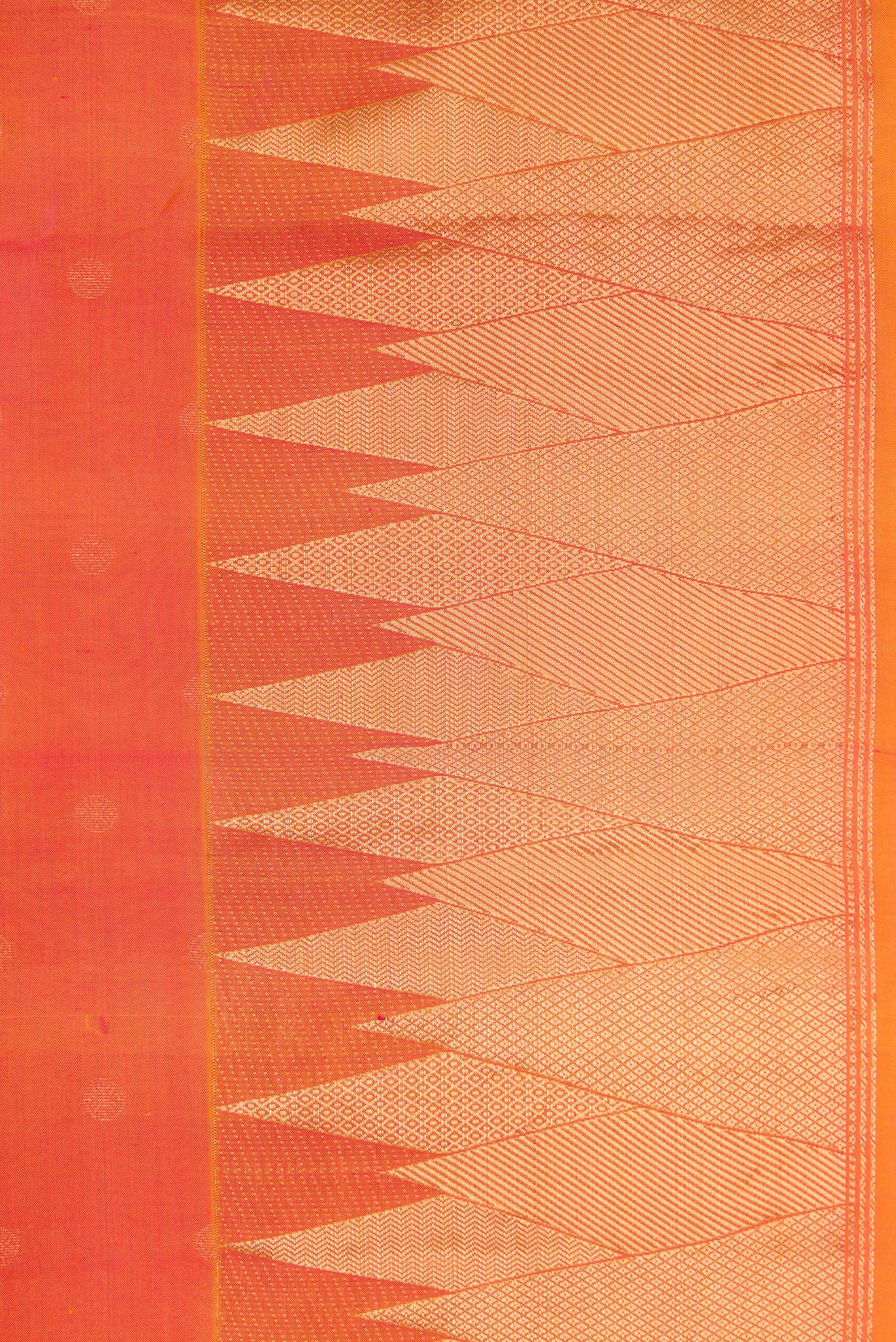 Border image of Gold Dual Tone Kanchipuram Silk Saree with Zari Butta on the body and Fancy Border. 