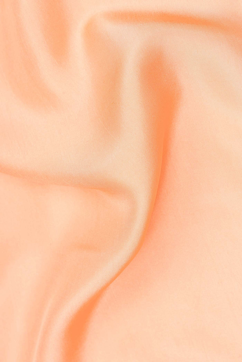 Close up of Pure Silk Pure Zari Golden Peach Mysore Silk Saree with Plain Body and Zari Border.  displaying folds