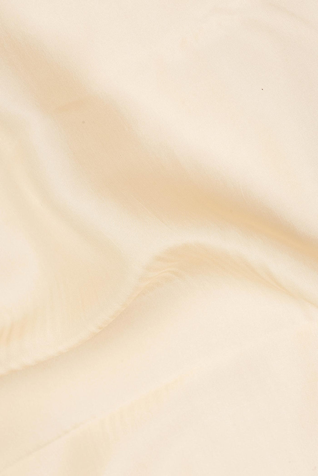 Close up of Pure Silk Pure Zari Beige Mysore Silk Saree with Plain Body and Zari Border.  displaying folds
