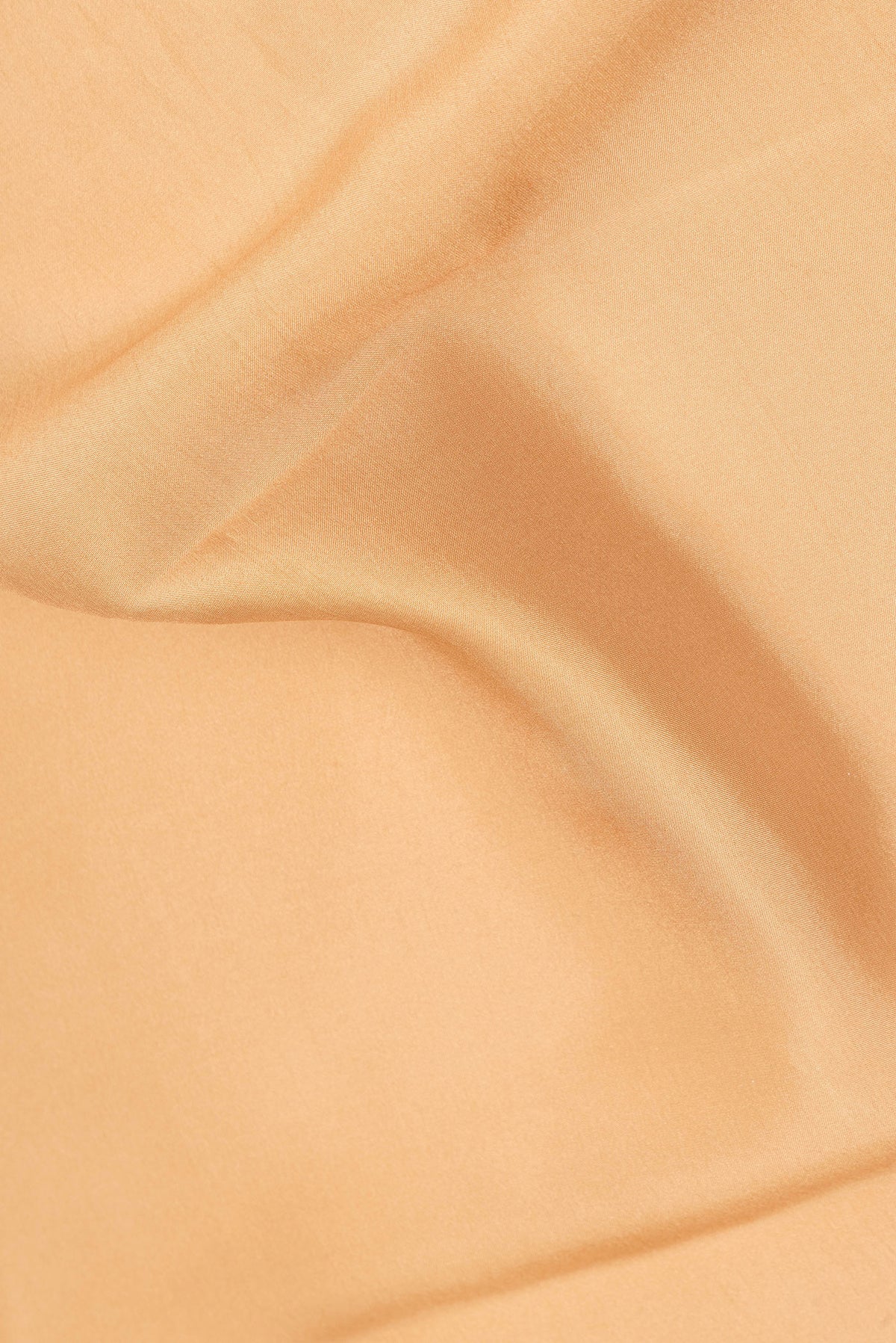 Close up of Pure Silk Pure Zari Sandal Mysore Silk Saree with Plain Body and Zari Border.  displaying folds