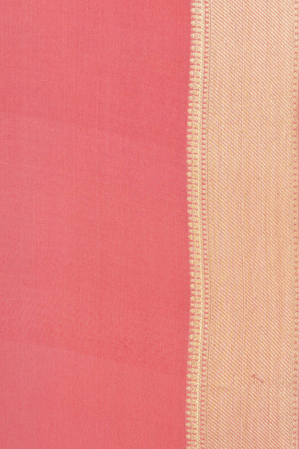 Border image of Pure Silk Pink Dual Tone Banarasi Georgette Saree with Zari Butta on the body and Zari Border. 