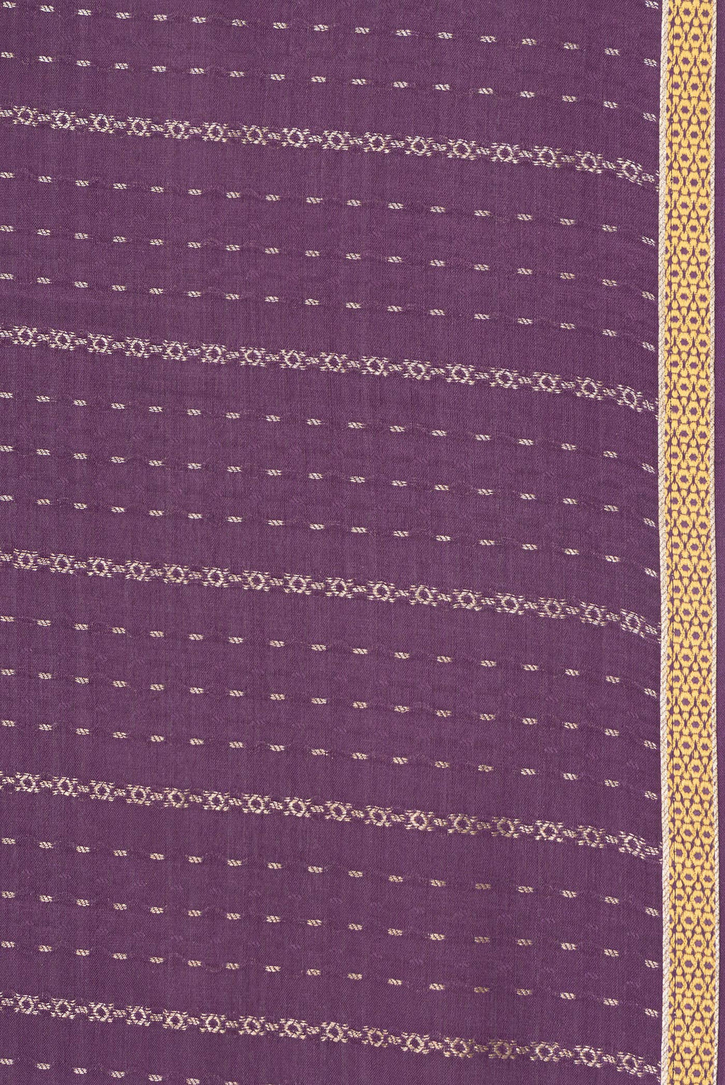 Border image of Purple Dual Tone Banarasi Georgette Saree with Stripes on the body and Zari Border. 