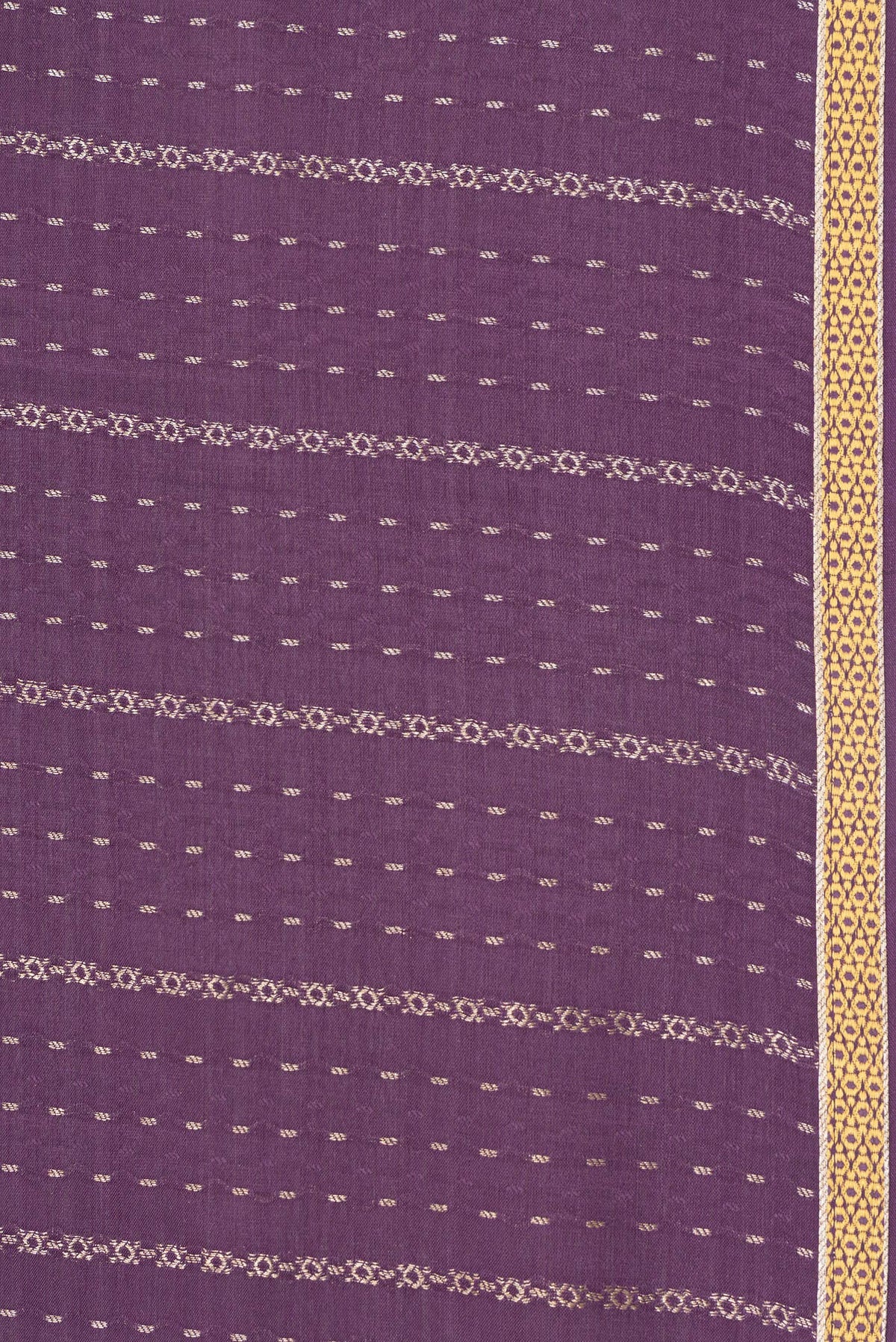 Border image of Purple Dual Tone Banarasi Georgette Saree with Stripes on the body and Zari Border. 