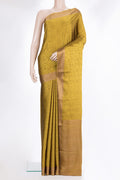 Mehandi Green Dual Tone Banarasi Georgette Saree with Jacquard design on the body and Zari Border.  displayed on a mannequin
