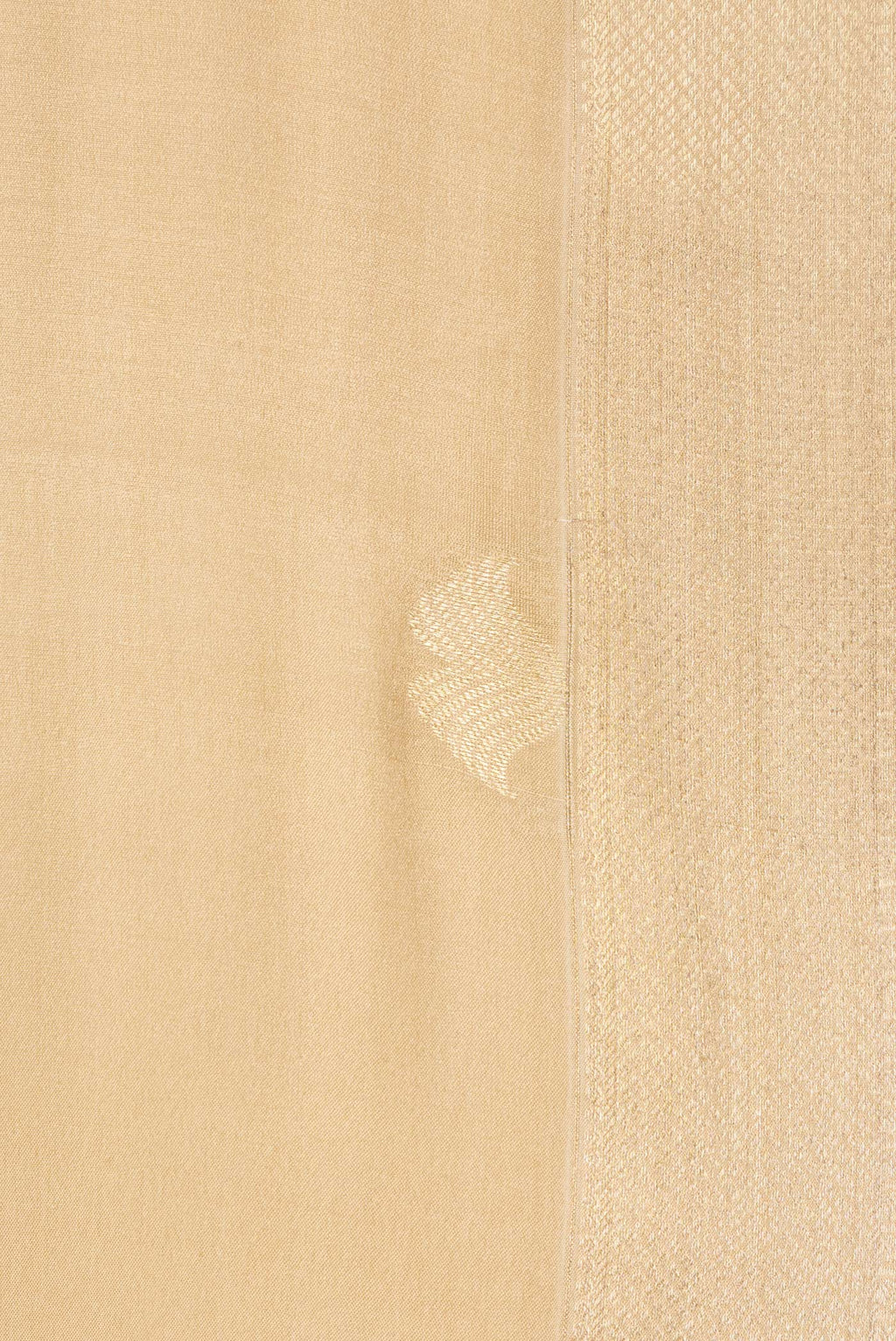 Border image of Dark Beige Dual Tone Banarasi Georgette Saree with Zari Butta on the body and Zari Border. 