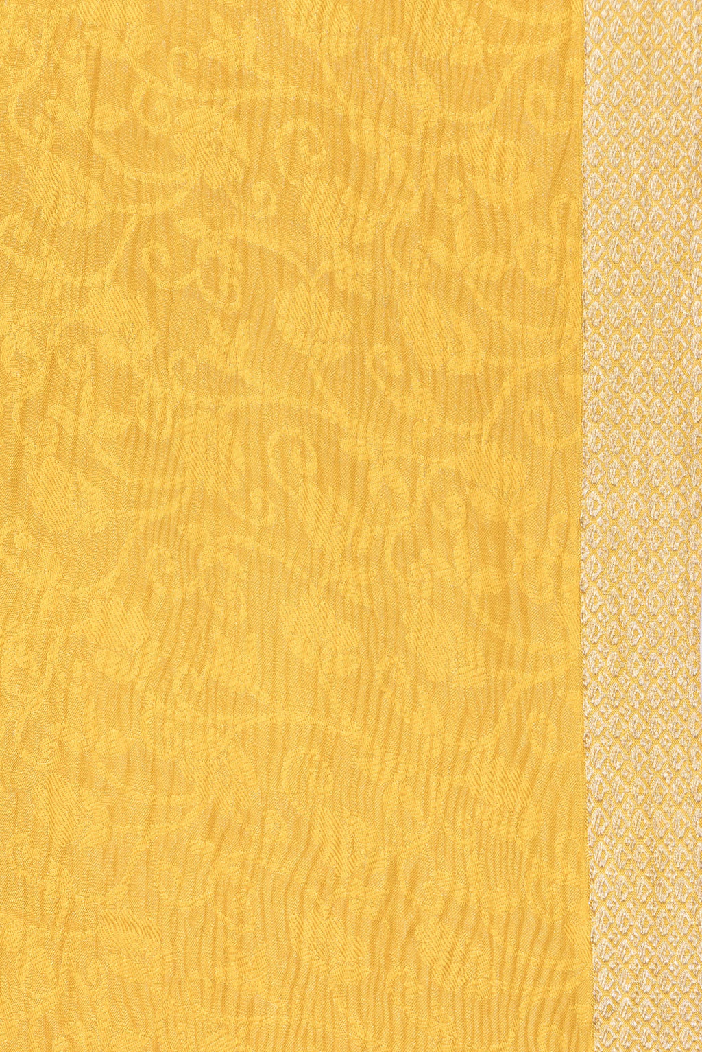 Border image of Mustard Dual Tone Banarasi Georgette Saree with Zari Brocade on the body and Zari Border. 