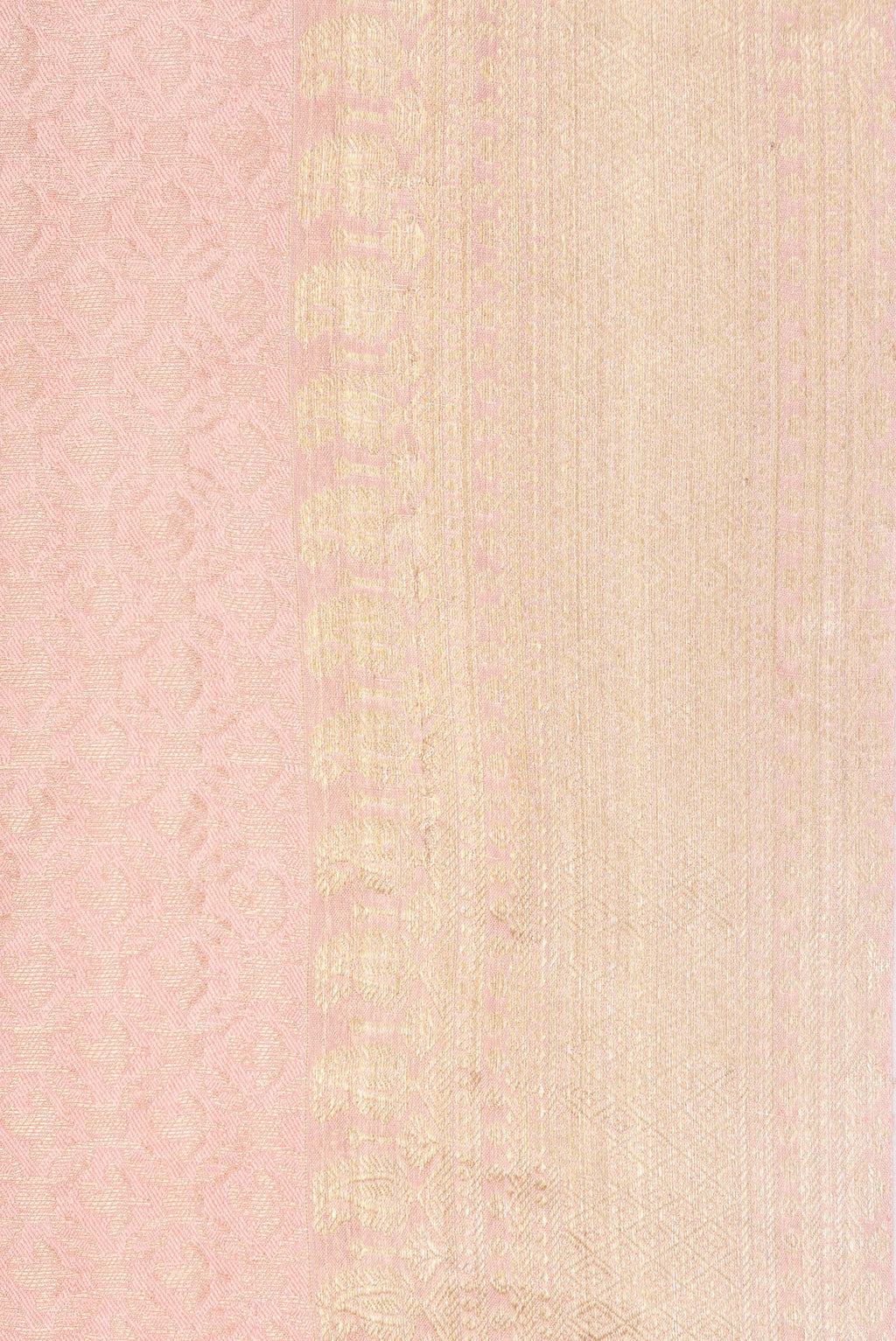Border image of Peach Dual Tone Banarasi Georgette Saree with Zari Brocade on the body and Zari Border. 