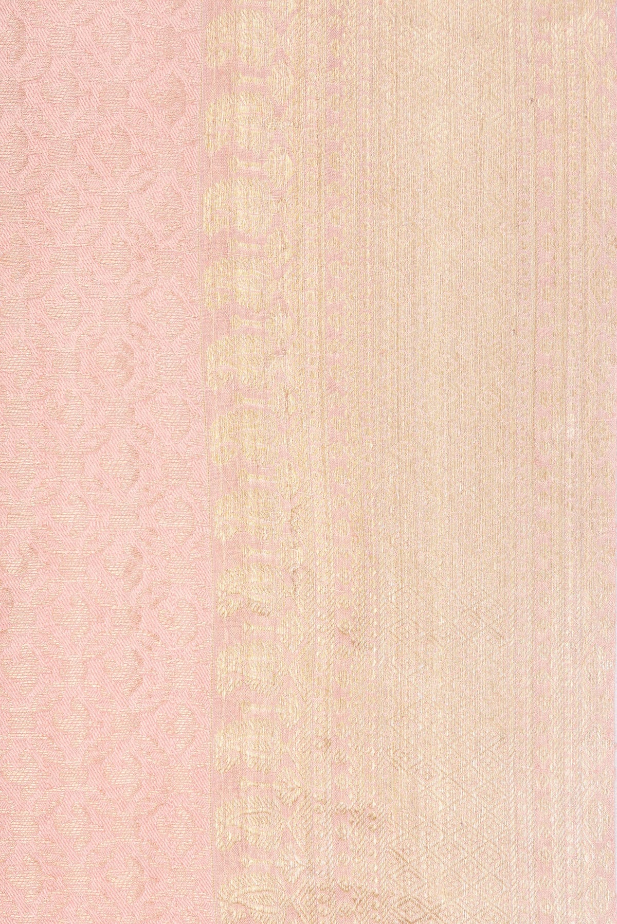 Border image of Peach Dual Tone Banarasi Georgette Saree with Zari Brocade on the body and Zari Border. 