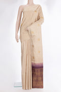 Pure Silk Multi Color Kanchipuram Saree with Checked design on the body and Without Border.  displayed on a mannequin