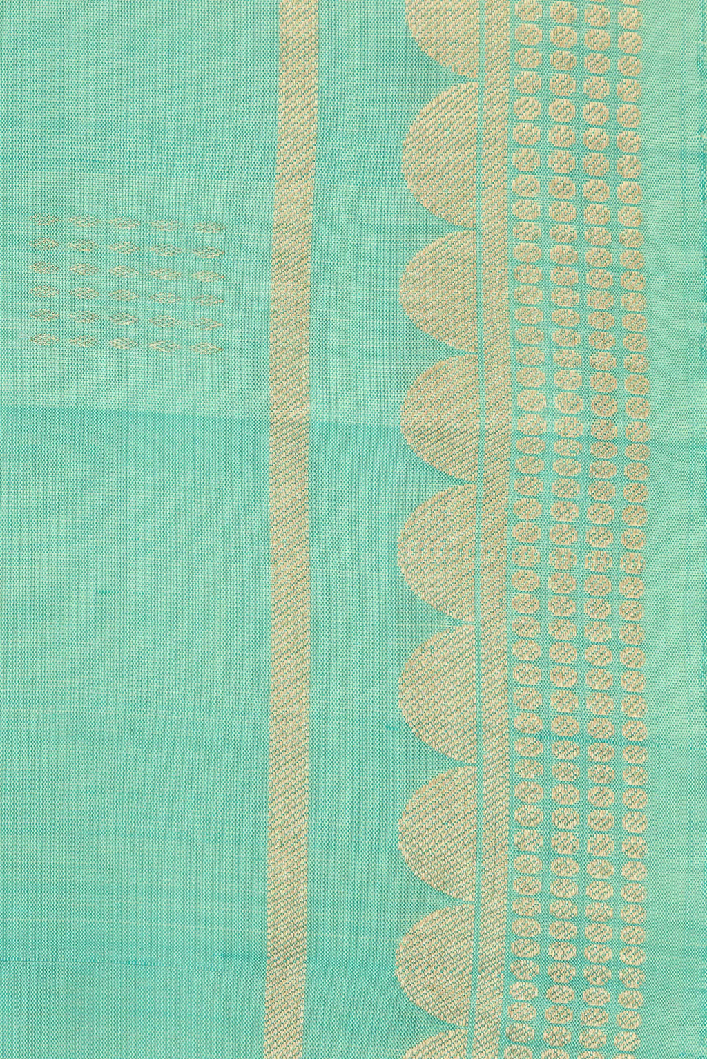 Border image of Pure Silk Pista Green Dual Tone Soft Saree with Zari Butta on the body and Zari Border. 