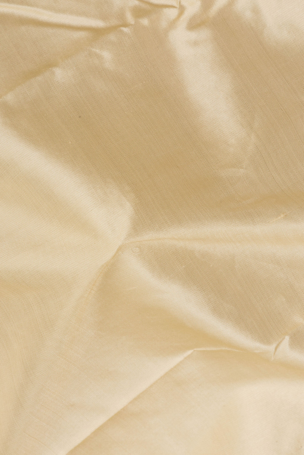 Close up of Pure Silk Sandal Kanjivaram Saree with Plain Body and Zari Border.  displaying folds
