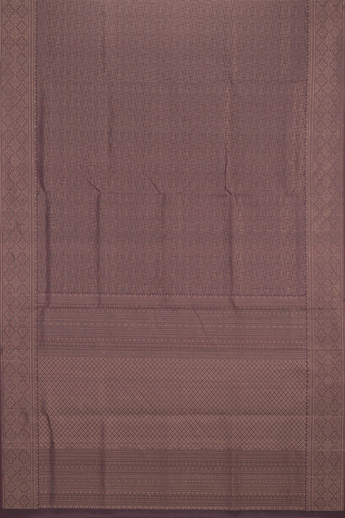 Flat view of Pure Silk Coffee Brown Soft Saree with Zari Brocade on the body and Fancy Border. 