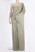 Pure Silk Sage Green Soft Saree with Zari Brocade on the body and Fancy Border.  displayed on a mannequin