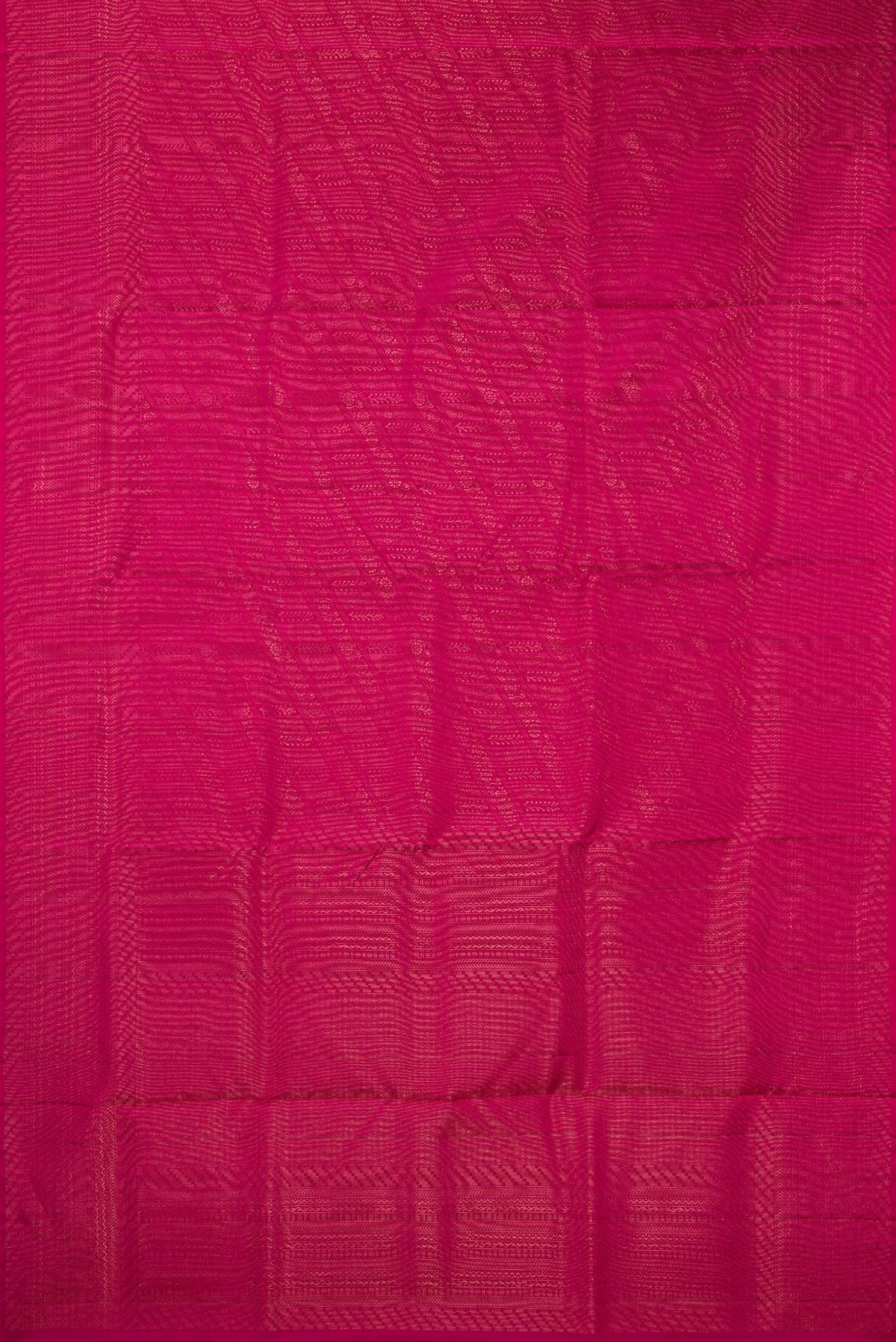 Flat view of Pure Silk Dark Pink Soft Saree with Zari Brocade on the body and Fancy Border. 