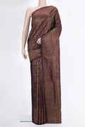 Pure Silk Coffee Brown Soft Saree with Zari Brocade on the body and Fancy Border.  displayed on a mannequin