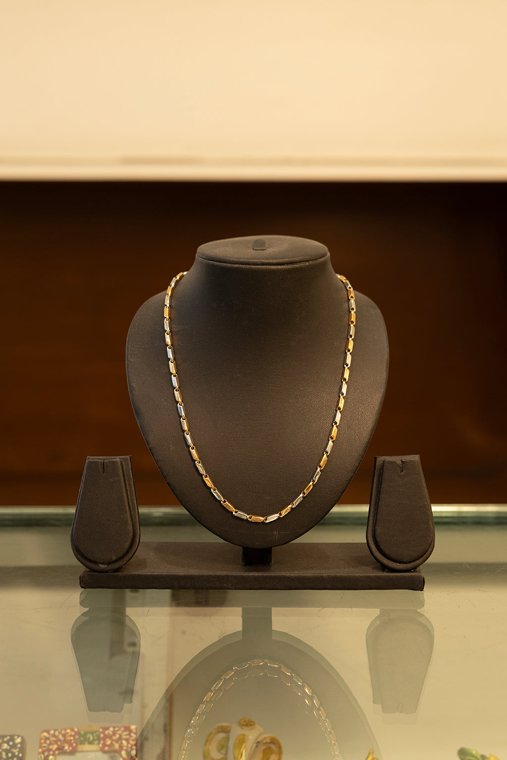 Dual Tone Rose Gold Link Silver Chain
