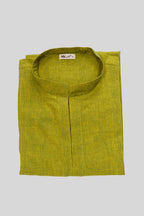 Close up blouse image of Black Pure Silk Plain Body Mens Kurta