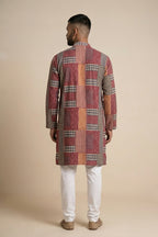 Multi Pure Cotton Printed Mens Kurta