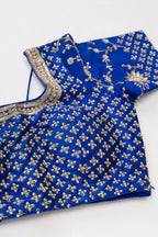 Royal Blue Raw Silk Lehenga Set
