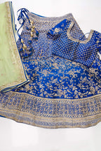 Royal Blue Raw Silk Lehenga Set