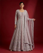 Lilac Banarasi Silk Womens Lehenga set featuring Embroidered Choli paired with Lilac Embroidered Skirt with Embroidered Border and a Embroidered dupatta in Lilac