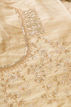 Close up blouse image of Sandal Banarasi Silk Womens Lehenga set featuring Embroidered Choli paired with Sandal Embroidered Skirt with Embroidered Border and a Embroidered dupatta in Green