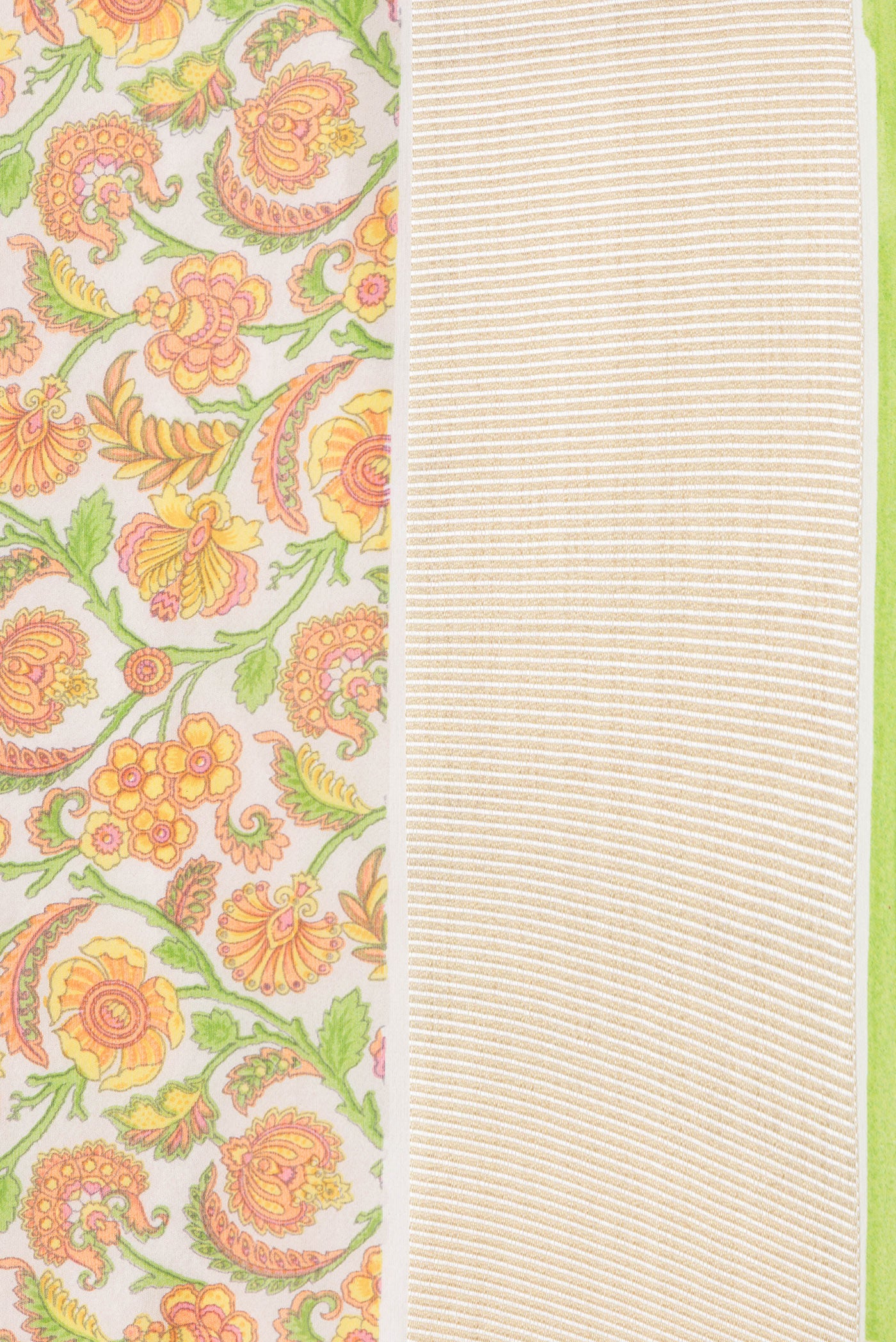 Border image of Beige Dual Tone Mysore Georgette Saree with Printed design on the body and Zari And Thread Border. 