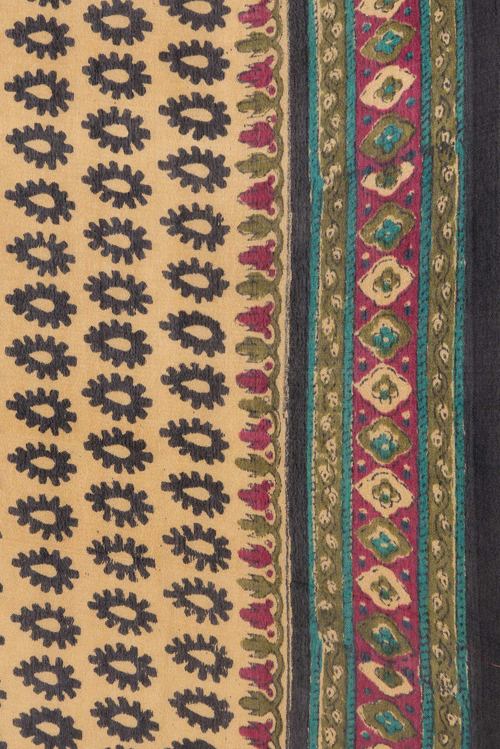 Border image of Sandal Dual Tone Crepe Saree with Printed design on the body and Printed Border. 