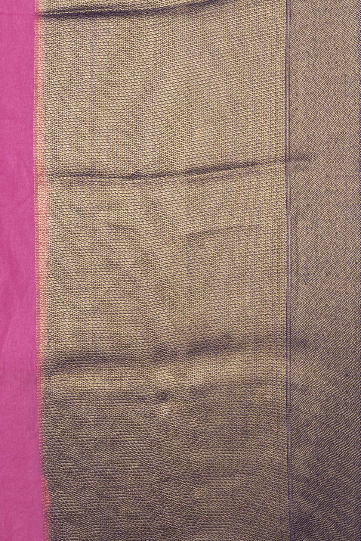 Border image of Pink Dual Tone Mysore Silk Saree with Plain Body and Zari Border. 