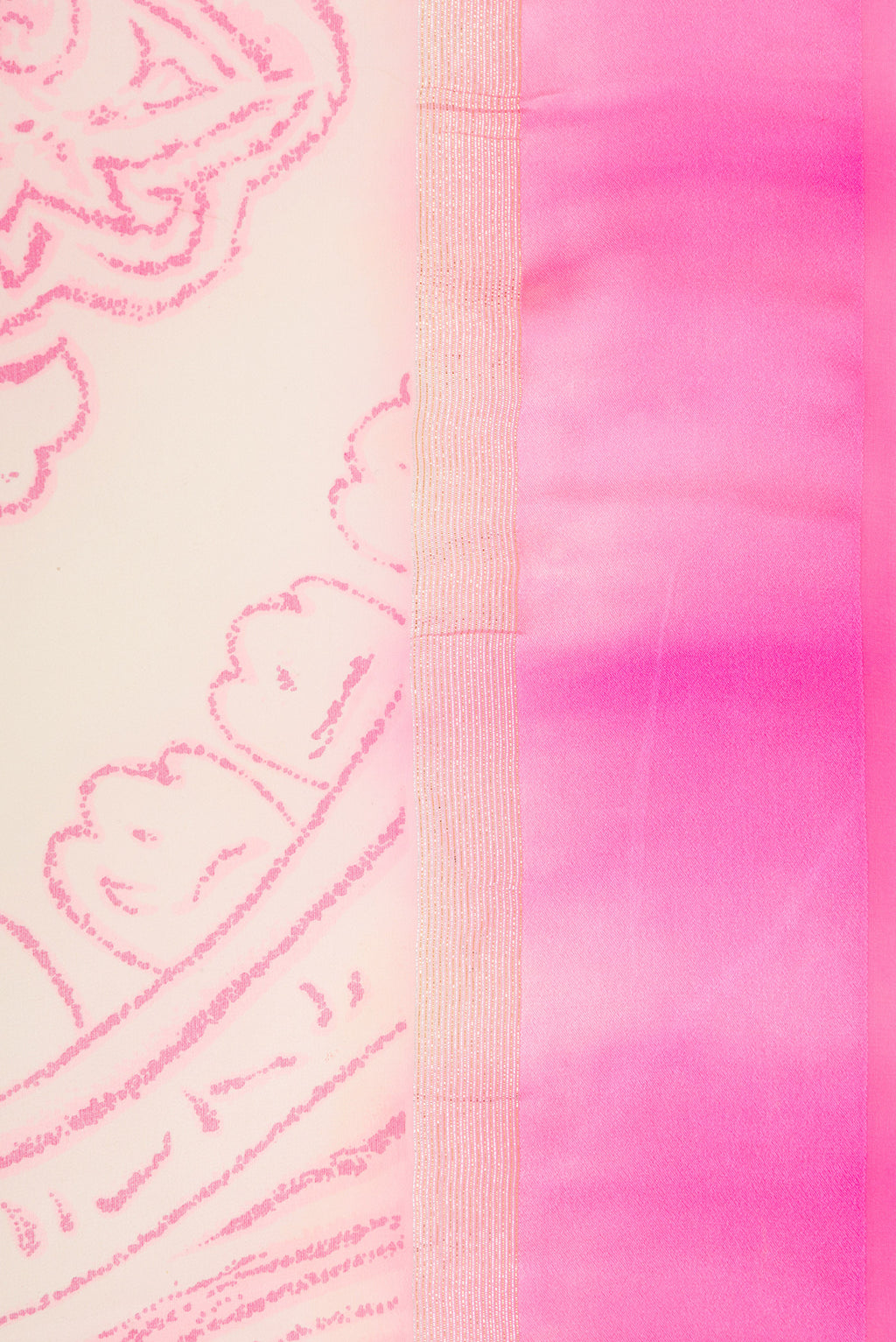 Border image of Sandal Dual Tone Mysore Crepe Saree with Printed design on the body and Zari Border. 