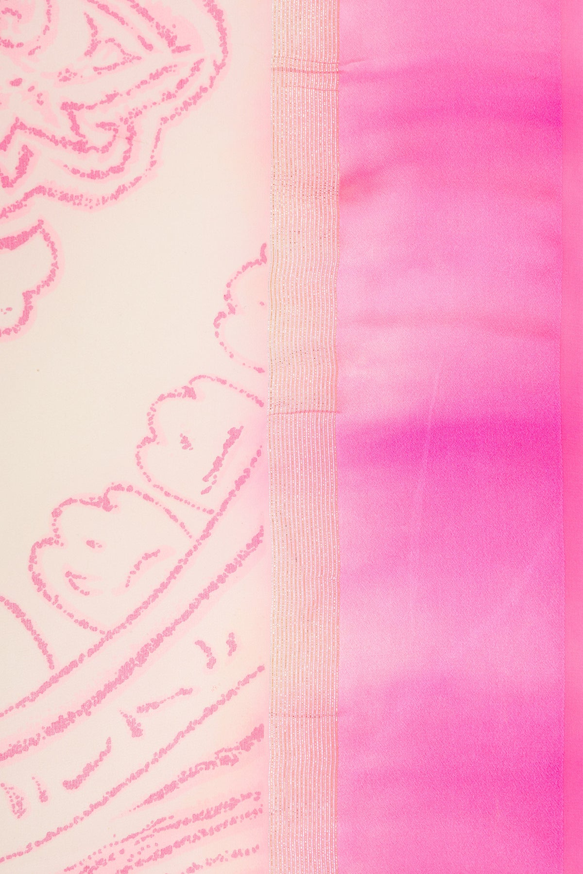 Border image of Sandal Dual Tone Mysore Crepe Saree with Printed design on the body and Zari Border. 