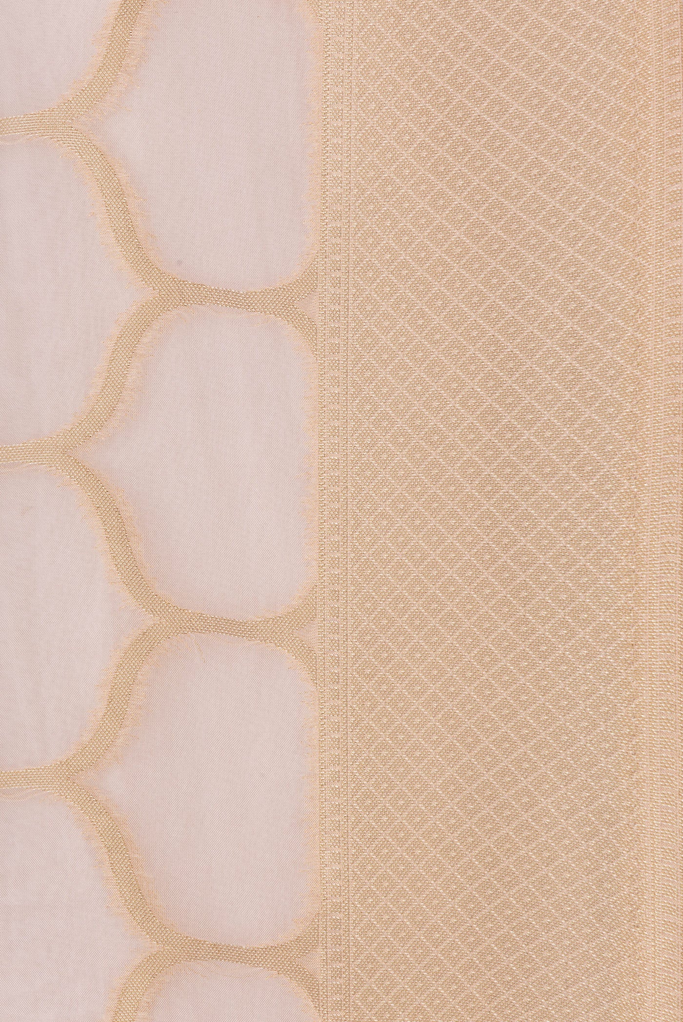 Border image of Peach Dual Tone Organza Silk Saree with Zari Brocade on the body and Zari Border. 