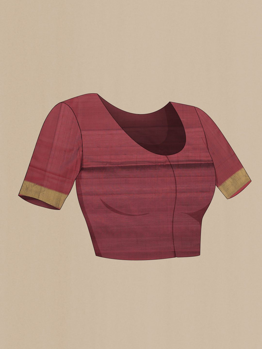 Close up image of the blouse of Mustard Dual Tone Rajkot Patola Silk Saree with Ikat Print on the body and Zari Border. 