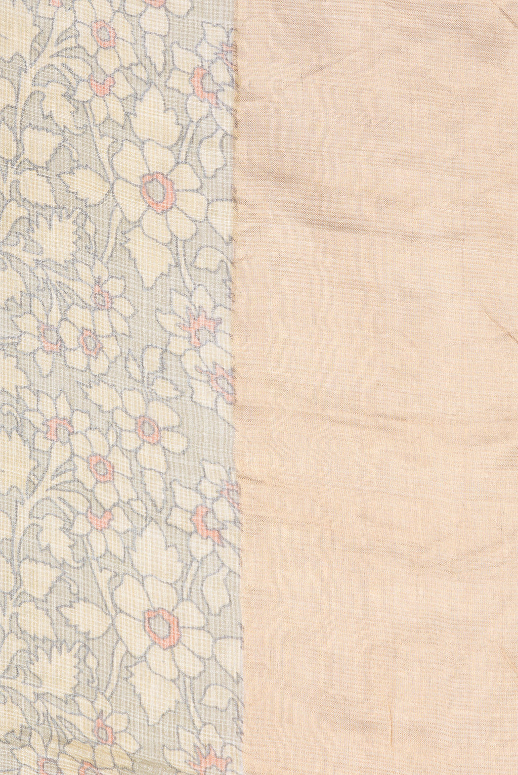 Border image of Sandal Dual Tone Kota Silk Saree with Printed design on the body and Zari Border. 