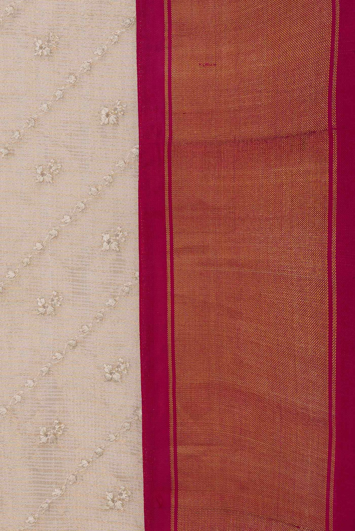 Border image of Beige Dual Tone Kota Silk Saree with Embroidery on the body and Zari Border