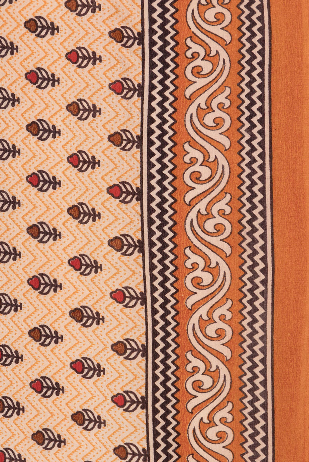 Border image of Sandal Dual Tone Crepe Saree with Printed design on the body and Printed Border. 