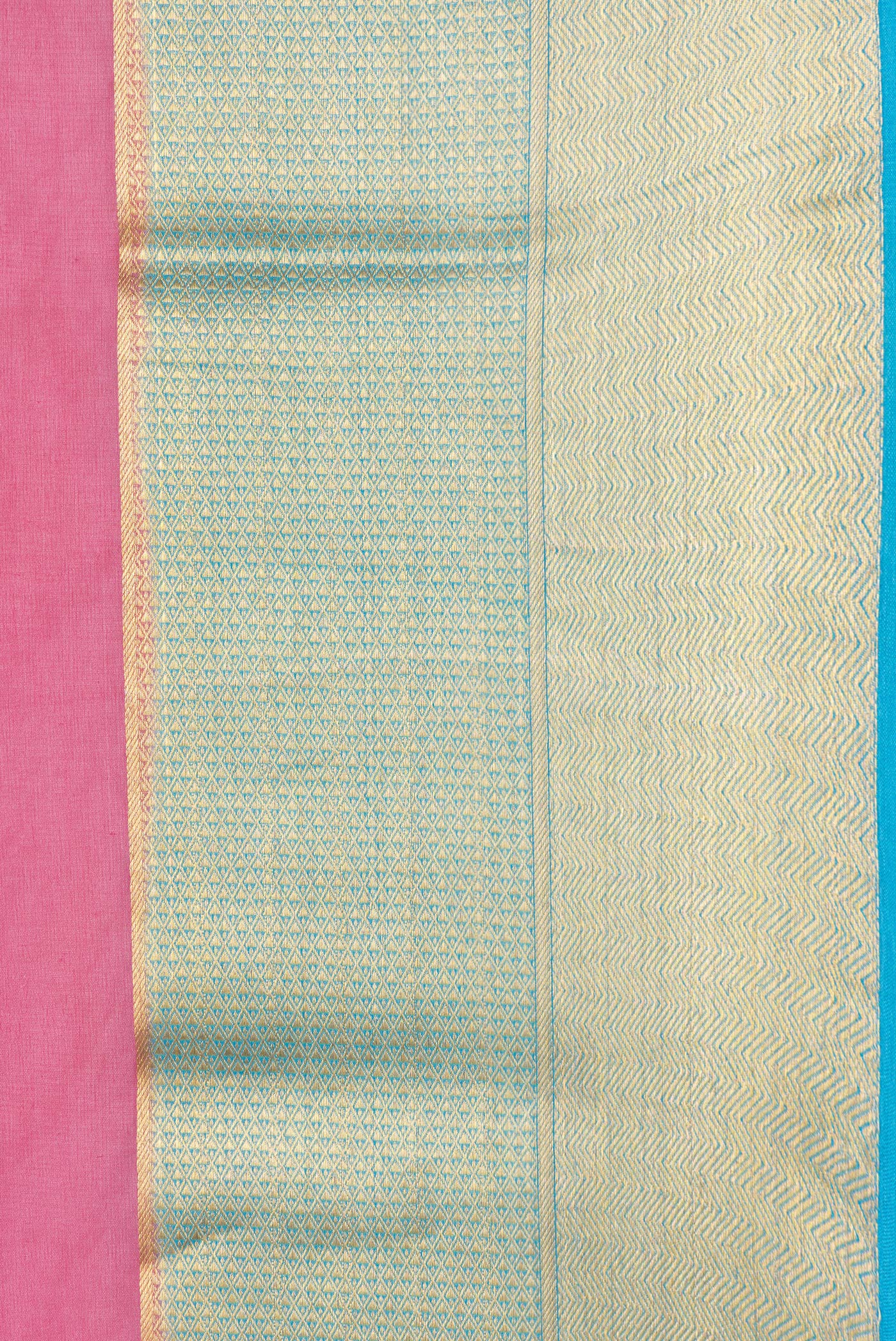 Border image of Pink Dual Tone Mysore Georgette Saree with Plain Body and Zari Border. 