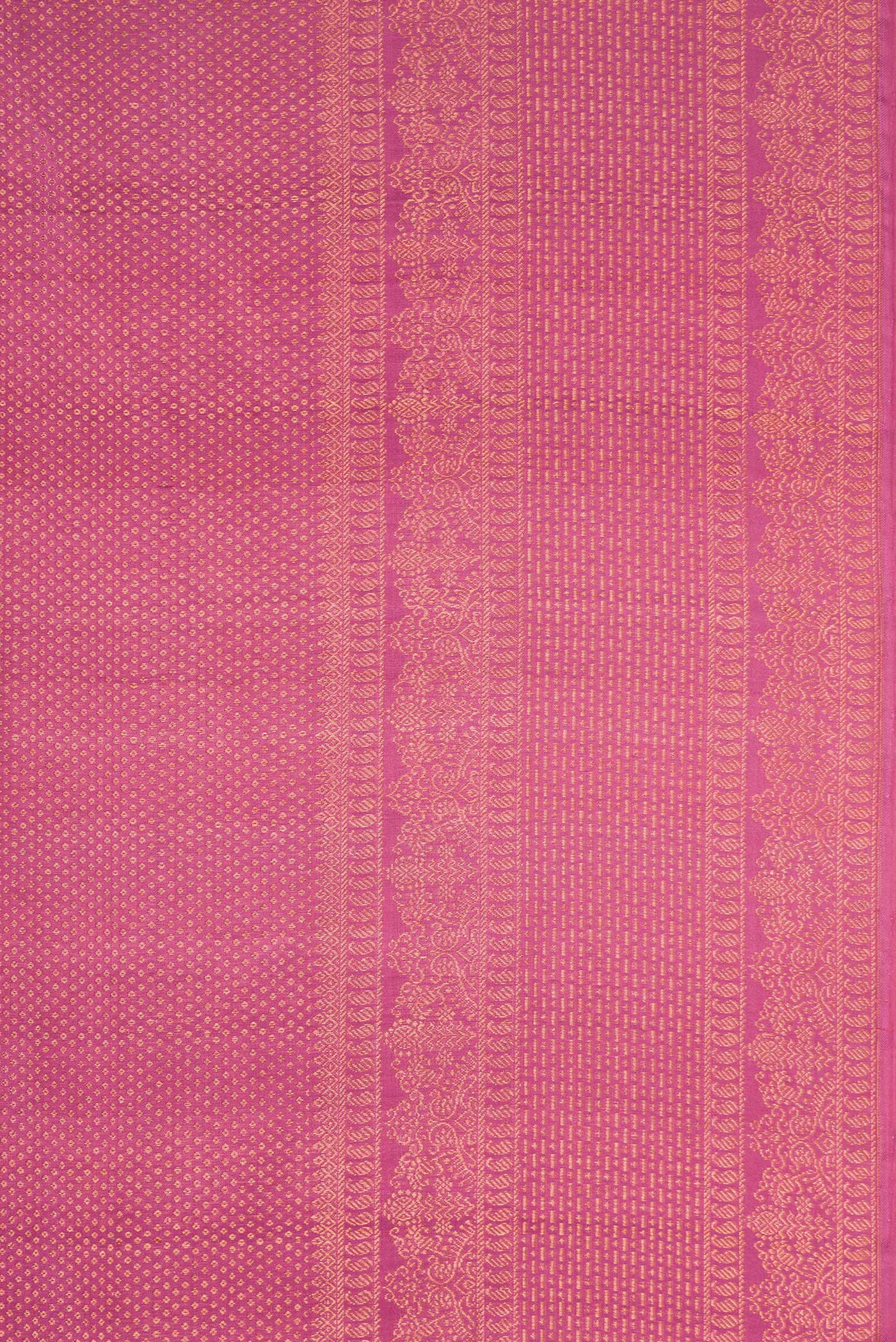 Border image of Pink Dual Tone Kanjivaram Silk Saree with Zari Brocade on the body and Fancy Border. 