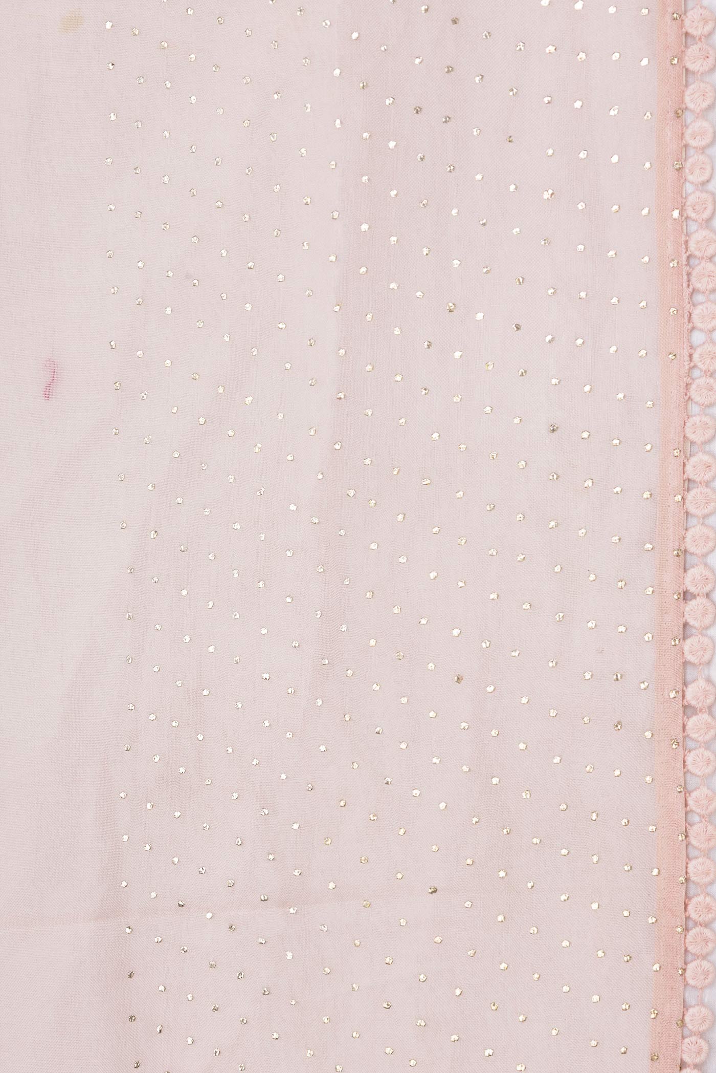 Border image of Peach Dual Tone Organza Silk Saree with Embroidery on the body and Embroidery Border. 